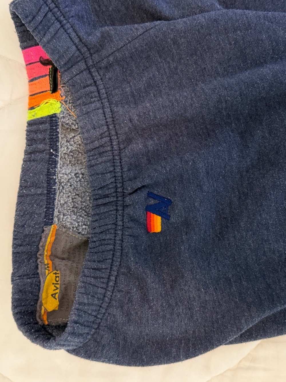 Aviator Nation 5 Stripe Sweatpant Heather Navy Size Medium - Picture 8 of 8